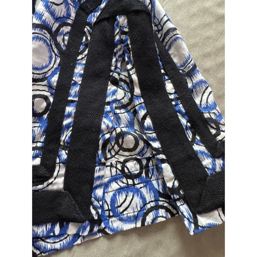 Michael Kors Tunic Women Medium Blue Abstract Applique Cotton Top Cruise - Picture 4 of 7